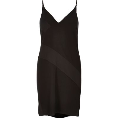 Black panel slip dress